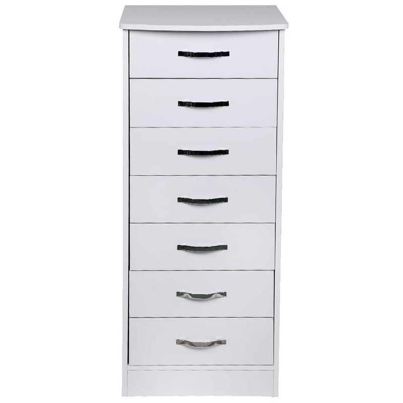 Mobile Cassettiera 7 Cassetti Settimino in legno MDF 46x42x116cm Bianco Moderno-1