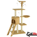 Tiragraffi per Gatti Albero Sisal Parco Giochi Gioco x Gatto Tira Graffi Beige-2