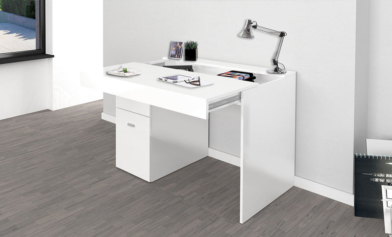 Scrivania 1 Anta 1 Cassetto 100x60x75 cm Sliding Larice bianco-5