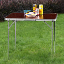 Tavolo Campeggio Picnic con Maniglia Effetto Legno 60x80x68cm Pieghevole Esterni-2