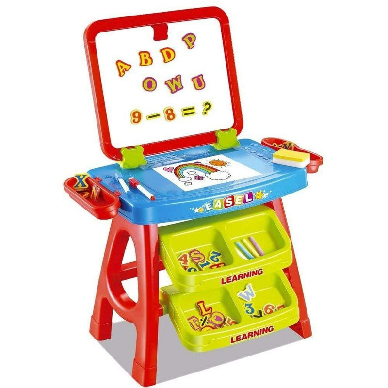 Set Lavagna Con Piano Disegno e Cavalletto Rosso Con Accessori Numeri e Lettere-5