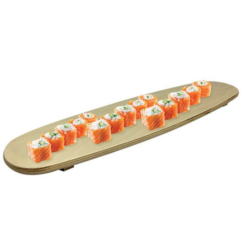 Tagliere Ovale 52x14cm in Legno Multistrato Con Piedini Sushi Salumi Formaggi-3