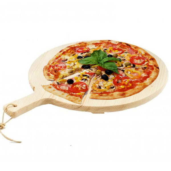 Tagliere Per Pizza Rotondo 49 cm In Legno di Abete Con Manico Affettati Cucina acquista