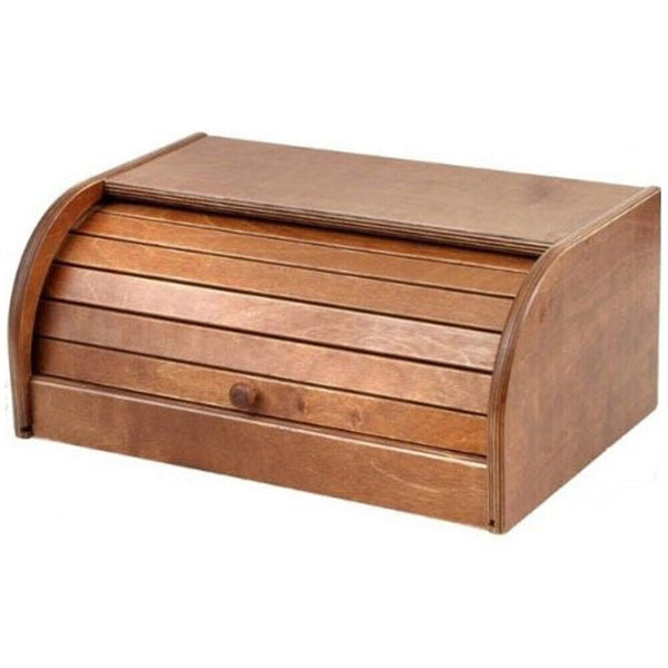 Portapane Con Serrandina Apri e Chiudi Porta Pane In Legno Scuro 39x25x17 cm sconto