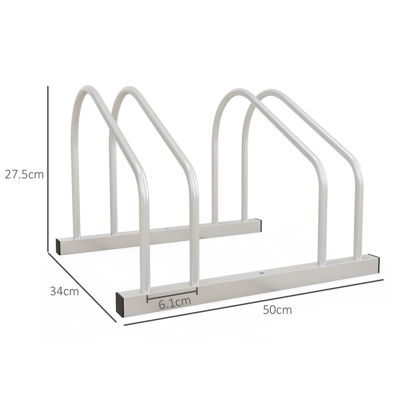 Rastrelliera Portabici per 2 Biciclette Posizione Regolabile in Acciaio 50x34x27,5 cm -3