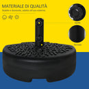 Base per Ombrellone Semicircolare Riempibile con Sabbia o Acqua per Pali 38-48mm Nero-6