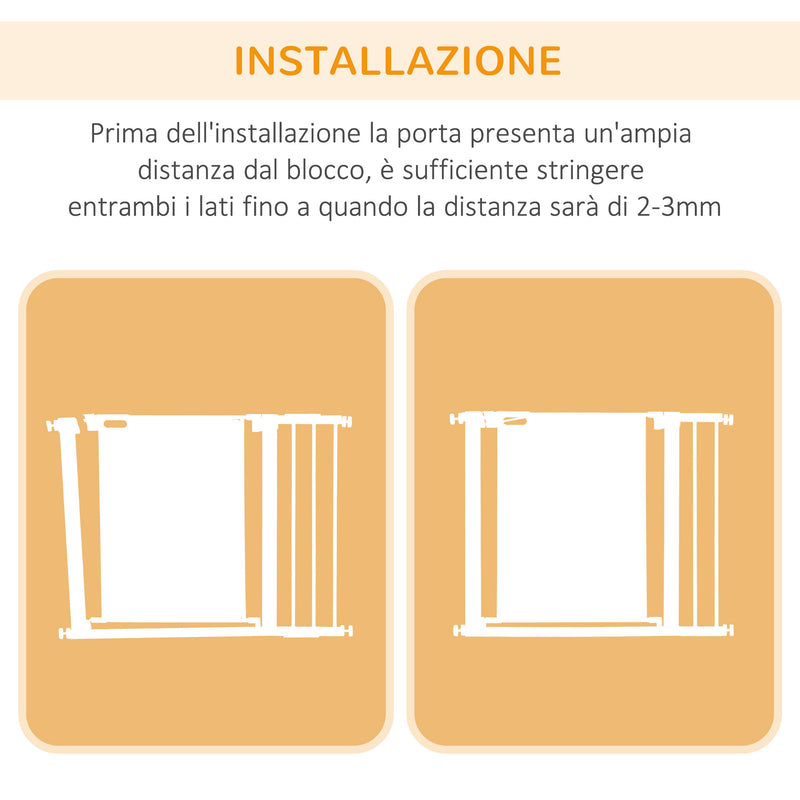 Cancelletto di Sicurezza per Cani Estensibile con Chiusura Automatica 75-103x76 cm Grigio -8