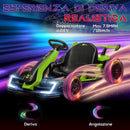 Go Kart Elettrico per Bambini 24V 12km/h con Seggiolino Regolabile Verde  -4