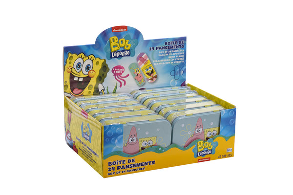 acquista Set 12 Box Spongebob per Bambini con 24 Cerotti Ciascuno 2 Misure in Metallo