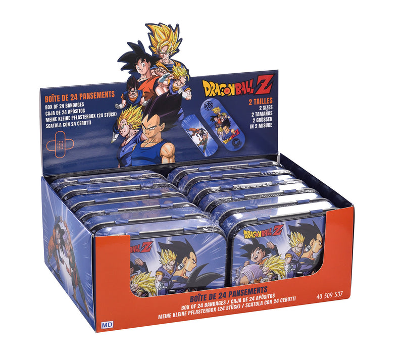 Set 12 Box Dragon Ball per Bambini con 24 Cerotti Ciascuno 2 Misure in Metallo-1