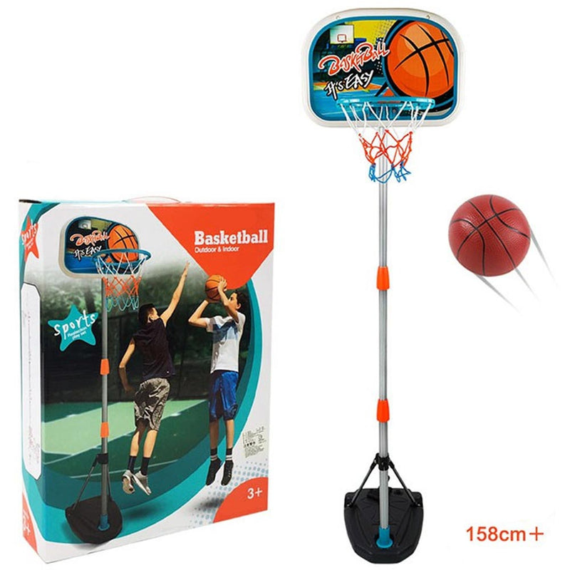 Basket Canestro Piantana Giocattolo Bambini Regolabile con Pallone e Gonfiatore-2