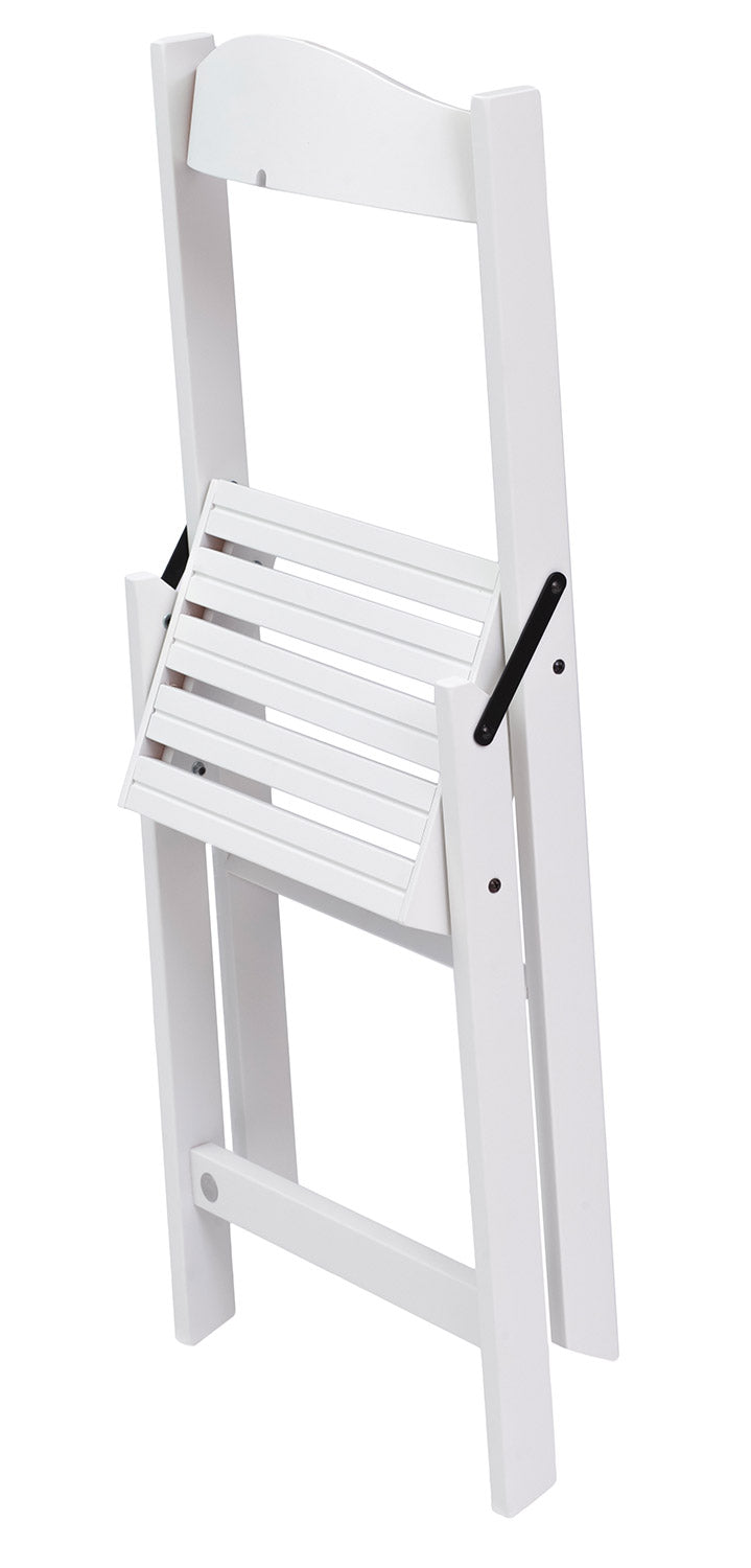 Sedia Scala Pieghevole 51x41xh75 cm in Legno Faggio Massello Bianco Laccato-4