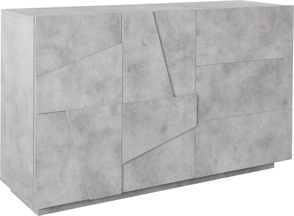 Credenza 2 Ante + 3 Cassetti 142,9x44,2x86 cm Ping Cemento Bronx-1