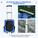 Trasportino Zaino 2 in 1 per Cani e Gatti 42x25x55 cm con Tasche e Maniglia Telescopica Blu-5