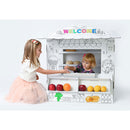 Casetta per Bambini Mini Market in Carta da Colorare 97,5x90x82,5 cm Bianco  -1