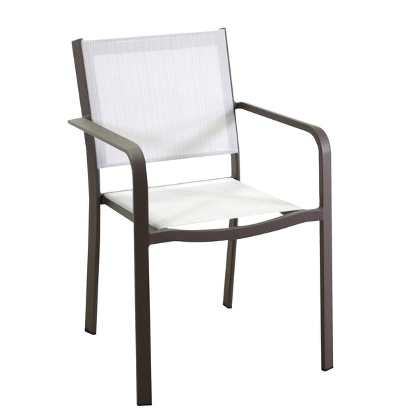 sconto Sedia da Giardino 55x61xh84,5 cm in Alluminio e Texilene El Paso Marrone