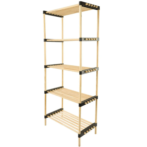 Scaffale Modulare Multiuso Bagno Mensole 5 ripiani Bambù Salvaspazio 28x49x127cm online