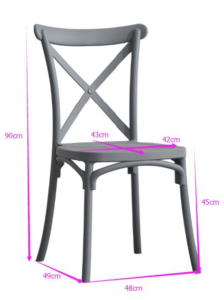 Sedia 47x51xh90 cm in Plastica Cross Bianco-7