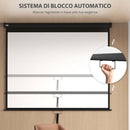 Telo Proiettore 100" Regolabile con Montaggio a Soffitto e Parete Formato 4:3 203x7,5x152 cm Bianco e Nero-4