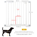 Cancelletto di Sicurezza per Cani con Porta Piccola Montaggio a Pressione 74-80x76,2 cm Bianco -3