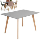 Tavolo da Pranzo Scandinavo Rettangolare 110x70x75 cm in Legno Bianco per Cucina-1
