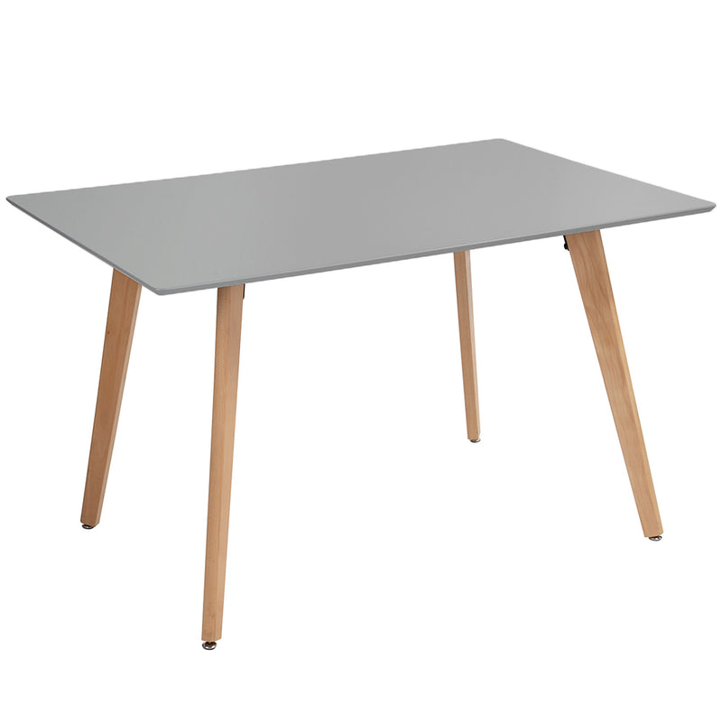 Tavolo da Pranzo Scandinavo Rettangolare 110x70x75 cm in Legno Bianco per Cucina-5