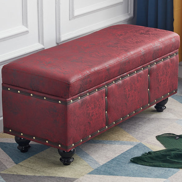 prezzo Cassapanca Contenitore Ecopelle Divano Panca Pouf Contenitore 80x43 cm Bordeaux