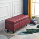 Cassapanca Contenitore Ecopelle Divano Panca Pouf Contenitore 80x43 cm Bordeaux-3