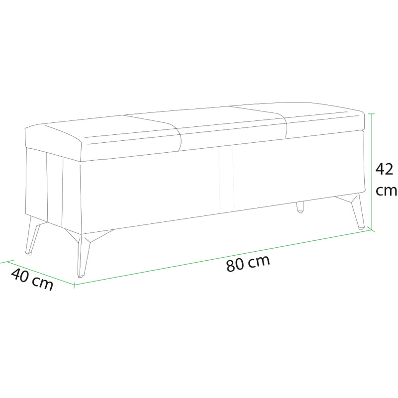 Cassapanca Contenitore Beige in Ecopelle con Piedini in Metallo Oro Panca Pouf-2