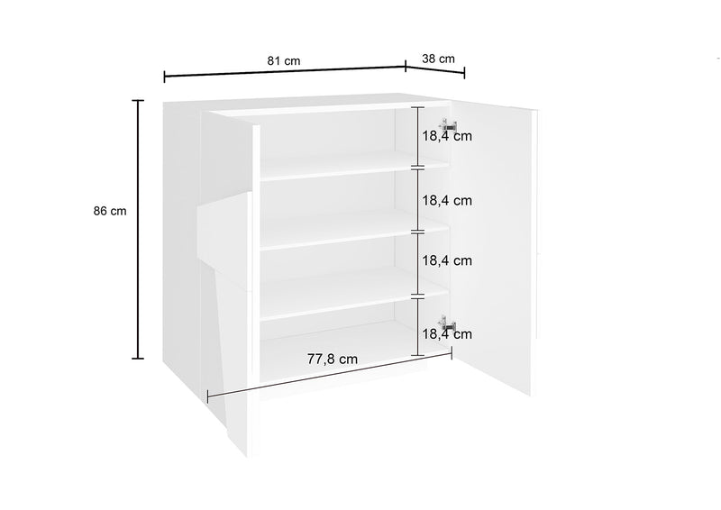 Scarpiera 2 Ante Battenti 81,2x39,2x86 cm Ping Ardesia-4