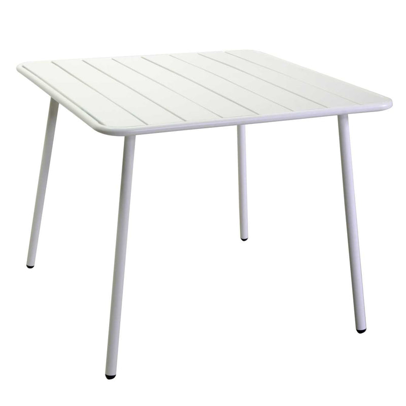 Tavolo da Giardino 80x80xh72 cm in Metallo Rovigo Bianco-1