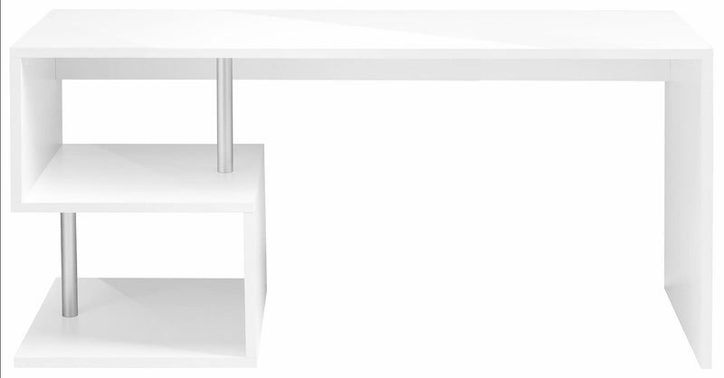 Scrivania con 2 Ripiani 180x60x77,5 cm Esse Bianco Lucido-3