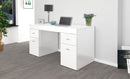 Scrivania 2 Ante 2 Cassetti 130x60x75 cm Sliding Larice bianco-2