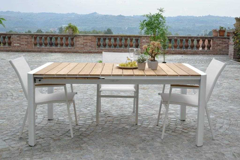 Tavolo Allungabile da Giardino 180/240x100xh76 cm in Alluminio Idaho Plus Bianco-2