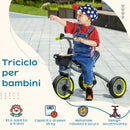 Triciclo per Bambini 70,5x50x58 cm con Seduta Regolabile e Campanello Nero  -4