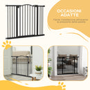 Cancellino per Cani Estensibile 74-100x78 cm in Metallo Nero-6