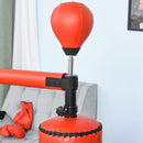 Sacco da Boxe ad Altezza Regolabile 88x48x155-205 cm con Punching Ball e Base Riempibile Rosso e Nero-9