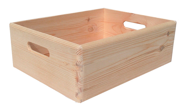 online Contenitore Box Salvaspazio Sovrapponibile 40x30x14 cm in Legno di Pino Naturale