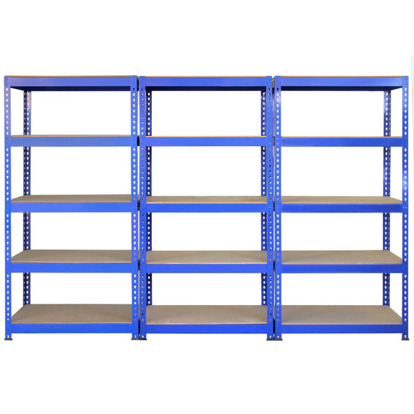 Set 3 Scaffali Senza Bulloni 90x50x180 cm in Acciaio Blu sconto