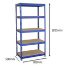 Set 3 Scaffali Senza Bulloni 90x50x180 cm in Acciaio Blu  -4