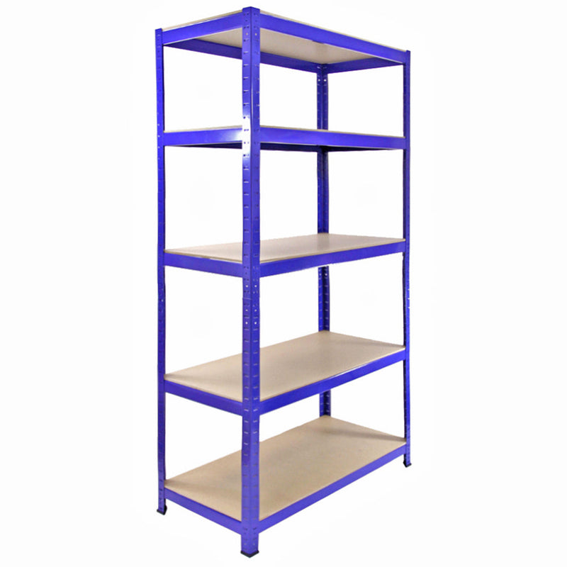 Set 5 Scaffali Senza Bulloni 90x45x180 cm con Connettori in Acciaio Blu -3