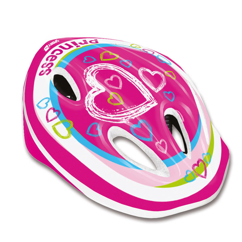 Casco EASY GIRL Aereodinamico per Bambini Misura 52-56 cm con Fori di Aerazione Rosa o Fucsia  -1