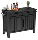 Tavolino per Barbecue 134x90x52 cm con Cassetti e Accessori Keter Unity XL Grafite-8