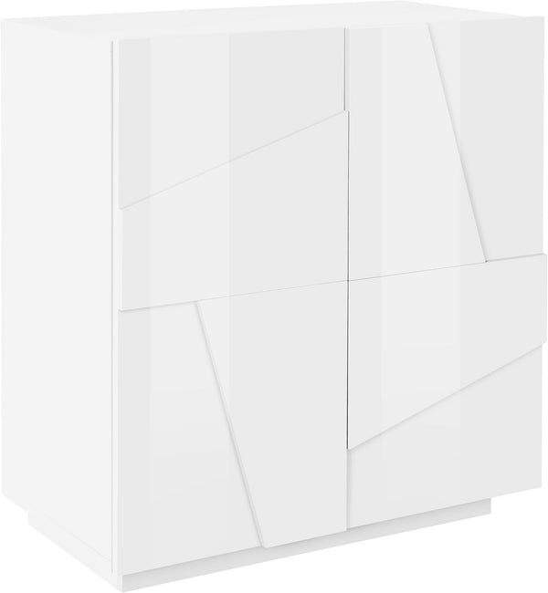 Credenza 2 Ante Battenti 81,2x44,2x86 cm Ping Bianco Lucido-1