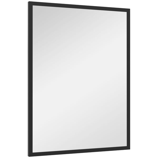 Specchio da Parete Rettangolare con Ganci 60x80 cm in Vetro e MDF Nero sconto