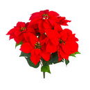 Set 2 Cespugli Stella Natale con 7 Fiori H50 cm Rosso-2