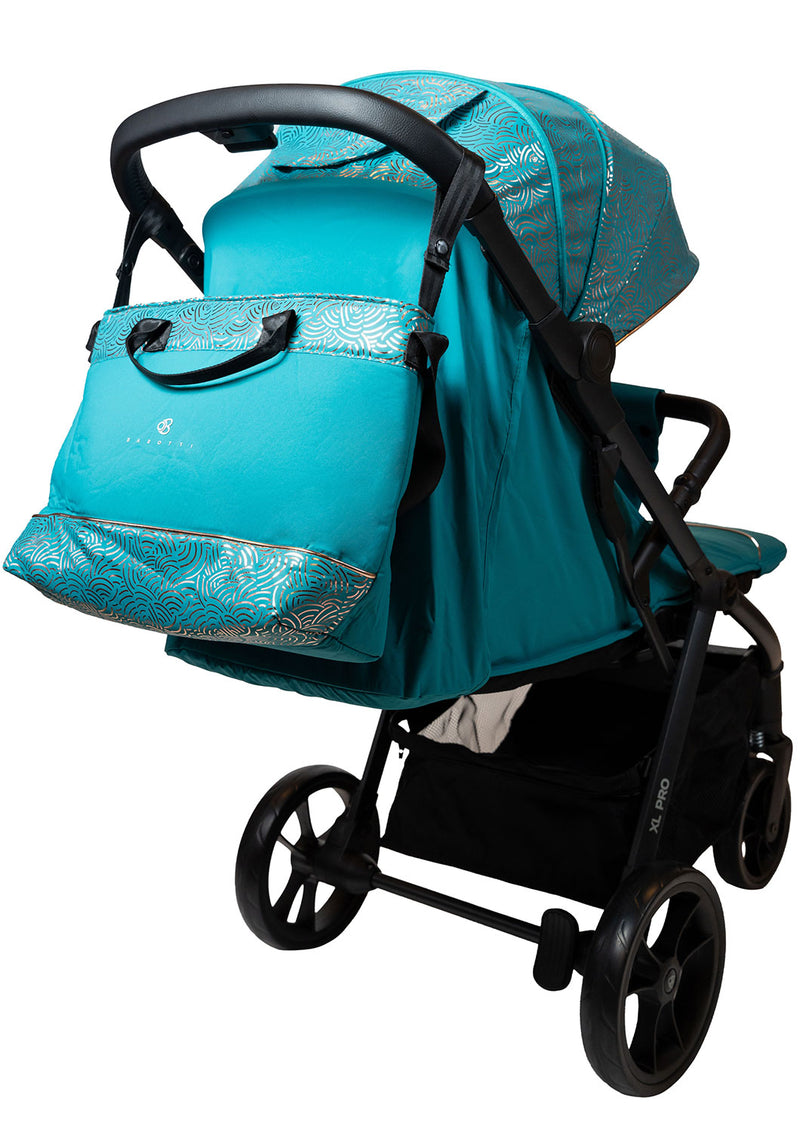 Passeggino Pieghevole Chiusura Automatica Ultra Compatto per Bambini Barotti XL Pro Salvia