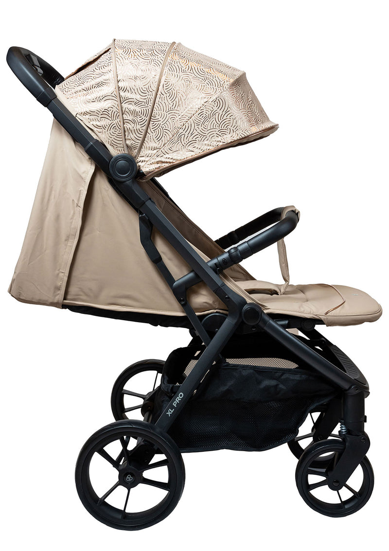 Passeggino Pieghevole Chiusura Automatica Ultra Compatto per Bambini Barotti XL Pro Beige