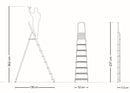 Scaletto Scala Richiudibile 8 Gradini Portata Max 125 Kg in Alluminio-6
