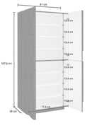 Scarpiera 4 Ante Battenti 81,2x39,2x167,6 cm Ping Ardesia-4